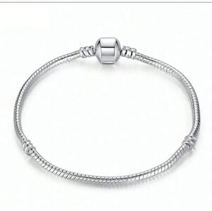 Elegant Snake Chain Charm Bracelets for Charm 925 sterling silver Bracelet 7.5"